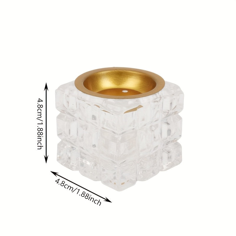 1pc of European-Style Transparent Crystal Glass Ice Cube Aroma Burner for Home Decoration.